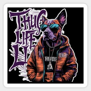 Thug Life Cat Design in Vibrant Colors Sticker